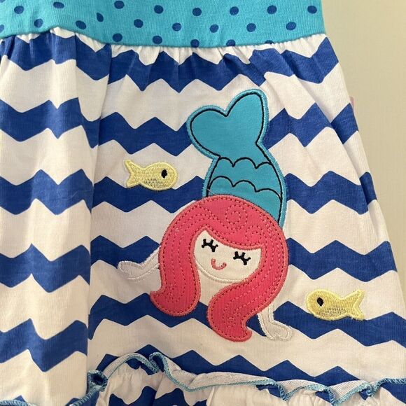 Nannette Applique Blue Mermaid Tunic and Leggings 2-PC Set Girls Size 3T NWT - Picture 4 of 13